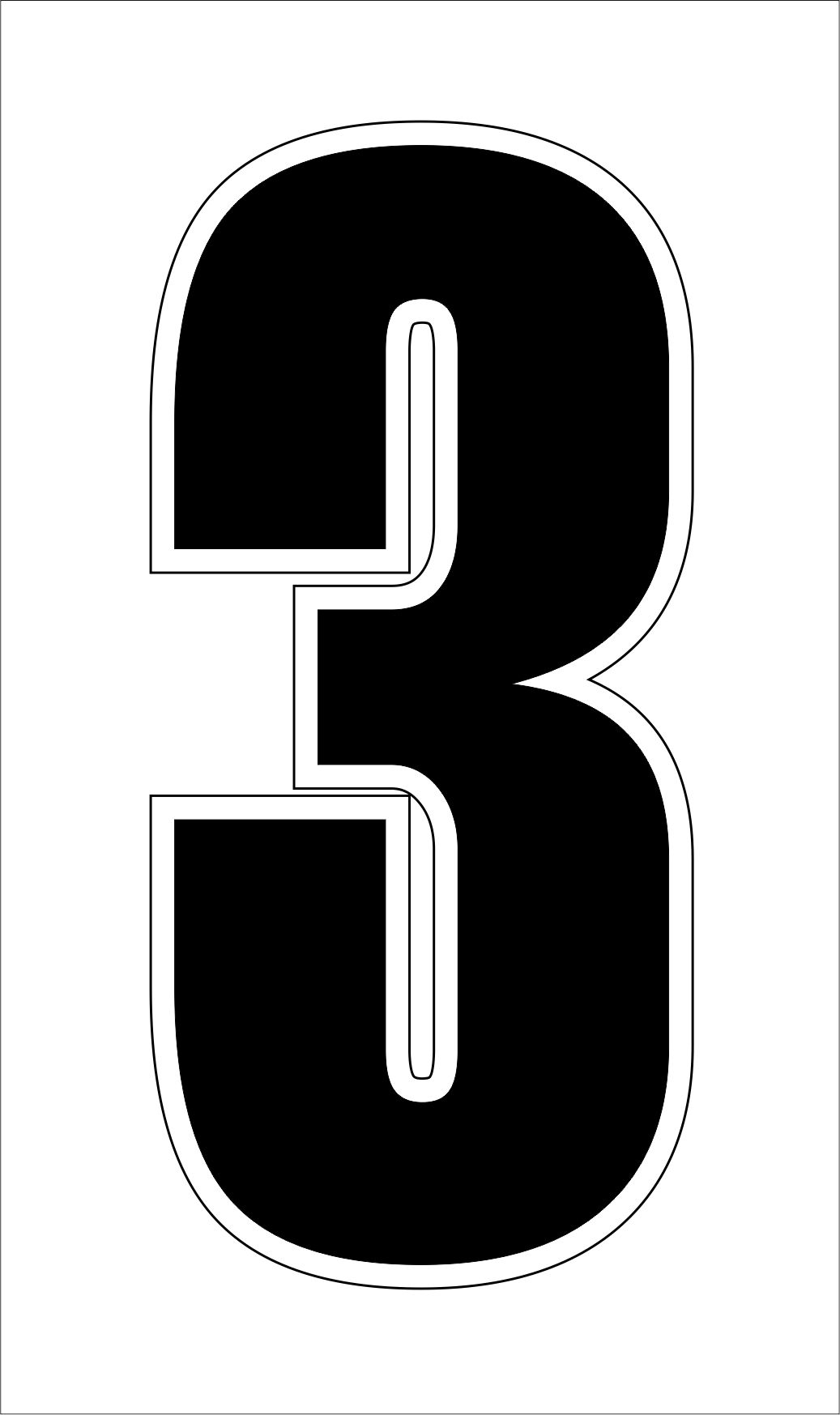 Startovní číslo "3"