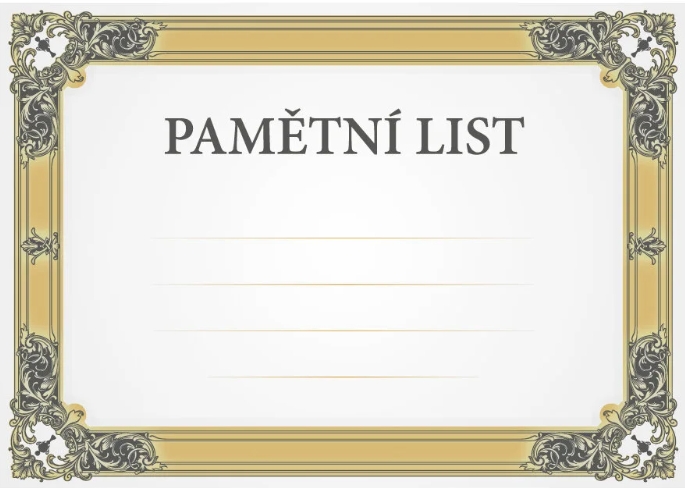Diplom RD 40 - Pamětní list
